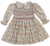 PINK FLORAL SMOCKED WAIST DRESS