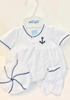 WILL'BETH 3 PIECE BOYS SAILOR KNIT ROMPER