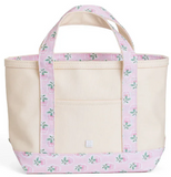 MINI TOTE CANVAS WITH PETITE FLEUR PINK TRIM