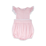 LULLABY SET PINAFORE PINK LINEN BUBBLE