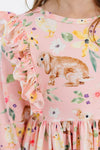 CHICKS AND BUNNIES RUFFLE TWIRL DRESS