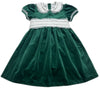 GREEN VELVET SASH WAIST DRESS