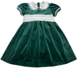 GREEN VELVET SASH WAIST DRESS