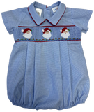 SANTA CLAUSE SMOCKED PETER PAN COLLAR BUBBLE