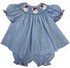 SANTA CLAUSE SMOCKED BISHOP BLOOMER SET