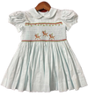 REINDEER SMOCKED BODICE DRESS