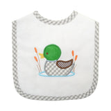 MALLARD APPLIQUED BABY FEEDING BIB