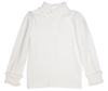 MARY WHITE LONG SLEEVE RUFFLE COLLAR TOP