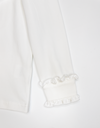 MARY WHITE LONG SLEEVE RUFFLE COLLAR TOP