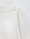 MARY WHITE LONG SLEEVE RUFFLE COLLAR TOP