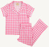SARAH POWELL SLEEP SET ROMANY ROSE GINGHAM WITH WORTH AVENUE WHITE