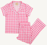 SARAH POWELL SLEEP SET ROMANY ROSE GINGHAM WITH WORTH AVENUE WHITE