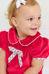 BANKS BOW BUBBLE ( VELVETEEN ) RICHMOND RED WITH OLD TOWN TATTERSALL