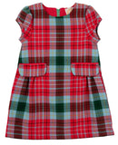 BETTS BOW DRESS WILSON PIER PLAID WITH RICHMOND RED BOWS