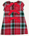 BETTS BOW DRESS WILSON PIER PLAID WITH RICHMOND RED BOWS