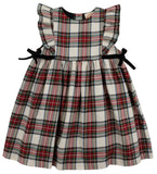 PAMMY'S PINAFORE DRESS ( FLANNEL ) CHARLIE PLACE PLAID WITH NEWPORT NIGHT VELVETEEN