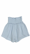 SADIE PLEAT BLUE GAUZE SHORTS