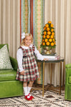 PAMMY'S PINAFORE DRESS ( FLANNEL ) CHARLIE PLACE PLAID WITH NEWPORT NIGHT VELVETEEN