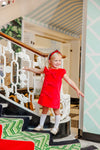 BETTS BOW DRESS ( VELVETEEN ) RICHMOND RED