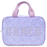 LOVE TO DANCE QUILTED LARGE COSMETIC BAG