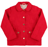 KENDALL QUILTED COAT RICHMOND RED BOWS WITH RICHMOND RED MICRO DOT