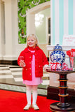 KENDALL QUILTED COAT RICHMOND RED BOWS WITH RICHMOND RED MICRO DOT