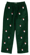 CRITTER SHEFFIELD PANTS ( CORDUROY ) GRIER GREEN WITH NANTUCKET NAVY STORK AND SANTA EMBROIDERY