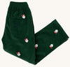 CRITTER SHEFFIELD PANTS ( CORDUROY ) GRIER GREEN WITH NANTUCKET NAVY STORK AND SANTA EMBROIDERY