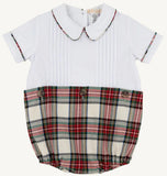 BRYAN BUTTON IN BUBBLE WORTH AVENUE WHITE WITH CHARLIE PLACE PLAID