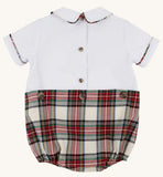 BRYAN BUTTON IN BUBBLE WORTH AVENUE WHITE WITH CHARLIE PLACE PLAID