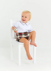 BRYAN BUTTON IN BUBBLE WORTH AVENUE WHITE WITH CHARLIE PLACE PLAID