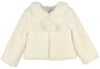 COZY FUZZY COAT WITH POM POMS - IVORY