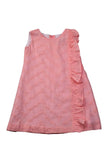 PINK EYELET RUFFLED ALINE DRESS