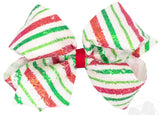 KING STRIPE PRINT SEQUIN HAIR BOW