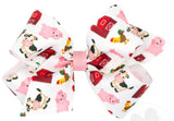 MEDIUM FARM PRINT GROSGRAIN HAIR BOW