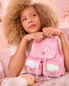 GIRL SEQUINS AND TWEED DRAWSTRING MINI BACKPACK