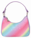 OMBRE RHINESTONE MINI CRESCENT BAG