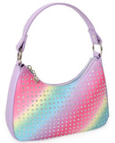 OMBRE RHINESTONE MINI CRESCENT BAG