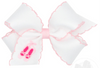 KING BALLET SLIPPERS EMBROIDERED HAIR BOW WITH MOONSTITCH EDGE