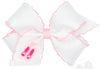 MEDIUM BALLET SLIPPERS EMBROIDERED GROSGRAIN HAIR BOW WITH MOONSTITCH EDGE
