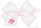 MEDIUM BALLET SLIPPERS EMBROIDERED GROSGRAIN HAIR BOW WITH MOONSTITCH EDGE
