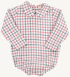 PETER PAN COLLAR SHIRT/ONESIE (LONG SLEEVE WOVEN) - OLD TOWN TATTERSALL