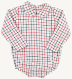 PETER PAN COLLAR SHIRT/ONESIE (LONG SLEEVE WOVEN) - OLD TOWN TATTERSALL