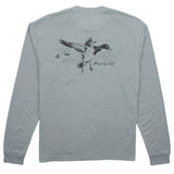 BOYS PORTLAND POCKET TEE LONG SLEEVE FLYING MALLARD - MOSS GREY