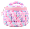 QUILTED SCRUNCHIES PRINTED HEARTS GLAM BAG WITH HEART CHARM - LOLLIPOP HEART PRINT SCRUNCH
