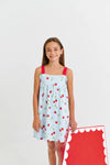 MILLIE DAY DRESS BOW AND BERRY WITH RICHMOND RED AND WORTH AVENUE WHITE