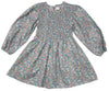 EMILY FLOWER BLUE SMOCKED BODICE DRESS