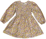 EMILY YELLOW FLOWER SMOCKED BODICE DRESS