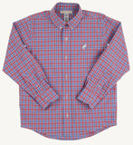 DEAN'S LIST DRESS SHIRT LAWN PARTY PLAID WITH WORTH AVENUE WHITE STORK