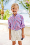 DEAN'S LIST DRESS SHIRT LAWN PARTY PLAID WITH WORTH AVENUE WHITE STORK